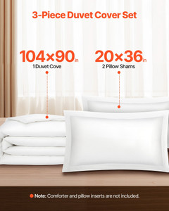 King Duvet Cover Set, 100% Cotton, 3 Pieces Bedding Set King Size with 1 Duvet Cover 104 x 90 in an E415-YRBTSJTZMKINUZBUT001V0