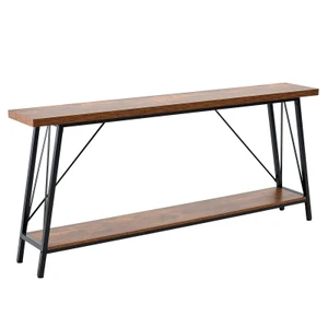 Narrow Console Sofa Table, 70.9 inches Behind Couch Table, 2-Tier Long Entryway Table and Skinny Ha E415-BSXGZDCK708624KBQV0