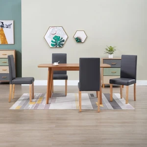  Dining Chairs 4 pcs Gray Faux Leather A949-249209