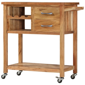  Kitchen Trolley 31.5"x17.7"x35.8" Solid Wood Acacia A949-282754