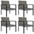  5 Piece Patio Dining Set Poly Rattan Gray A949-3065712