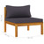  2 Piece Sofa Set with Dark Gray Cushions Solid Acacia Wood A949-316282