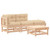  4 Piece Patio Lounge Set with Cushions Solid Wood A949-3186011