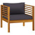  Patio Chair with Dark Gray Cushions Solid Acacia Wood A949-316293