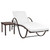  Sun Lounger with Cushion & Table Poly Rattan Brown A949-42885