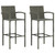  3 Piece Patio Bar Set with Armrest Poly Rattan Gray A949-3064806