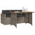  2 Piece Patio Dining Set with Cushions Gray Poly Rattan A949-366337