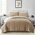Queen Plush Microfiber Reversible Comforter Set in Gold Q280-GOQU9024