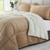 Queen Plush Microfiber Reversible Comforter Set in Gold Q280-GOQU9024