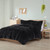 King/CAL King Black Soft Sherpa Faux Fur 3-Piece Comforter Set with Pillow Shams Q280-KNBLDCS89316572