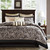 Queen 12 Piece Cotton Polyester Comforter Set Black Gold Paisley Q280-BGQU1255