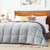 King Size All Seasons Plush Light/Dark Grey Reversible Polyester Down Alternative Comforter Q280-KILG1982