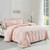 Queen Size Pink 3 Piece Microfiber Reversible Comforter Set Q280-PIQU4058