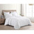 King Size White Ruffled Edge Microfiber Comforter Set Q280-WHKI5599