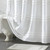 72-inch White Cotton Chenille Stripe Shower Curtain - Machine Washable Q280-WCSTHU3915873