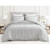 Full Size Grey Stone Washed Ruffled Edge Microfiber Comforter Set Q280-LGFU5299