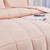 Twin Size Pink 3 Piece Microfiber Reversible Comforter Set Q280-PITW3734
