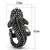 TK933 - High polished (no plating) Stainless Steel Ring with Top Grade Crystal  in Jet A874-TK933