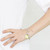 LO4639 - High-Polished Brass Bracelet with Epoxy  in Emerald A874-LO4639