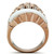 GL223 - IP Rose Gold(Ion Plating) Brass Ring with Semi-Precious Agate in White A874-GL223