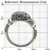 0W184 - Ruthenium Brass Ring with AAA Grade CZ  in Multi Color A874-0W184