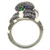 0W184 - Ruthenium Brass Ring with AAA Grade CZ  in Multi Color A874-0W184