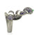 0W184 - Ruthenium Brass Ring with AAA Grade CZ  in Multi Color A874-0W184
