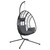Hanging Egg Chair with Stand Anthracite Rattan and Steel A949-4007409