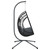 Hanging Egg Chair with Stand Anthracite Rattan and Steel A949-4007409