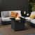 32.5 Inch Propane Fire Pit Table 5000 BTU with Tempered Glass Tabletop-Black - Color: Black D681-NP12210DK
