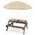 3-in-1 Kids Outdoor Picnic Water Sand Table with Removable Umbrella and Boxes-Coffee - Color: Coffee D681-HY10008ZS