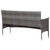  3-Seater Patio Sofa with Cushions Gray Poly Rattan A949-45898