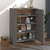  Shoe Cabinet HAMAR Light Gray 33.5"x15.7"x42.5" Solid Wood Pine A949-340519