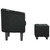  Tub Chair with Footstool Black Faux Leather A949-356491