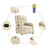  Massage Recliner Chair Cream Fabric A949-3205779