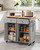 Kitchen Island Cart with Storage, 43.7 in Wide Mobile Rolling Storage Island on Swivel Wheels, with E415-CFD2C4M09MBKG6IIO001V0