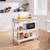 White Kitchen Island Cart with Drawer Storage Shelves and Locking Casters Q280-KYCSWT124352819