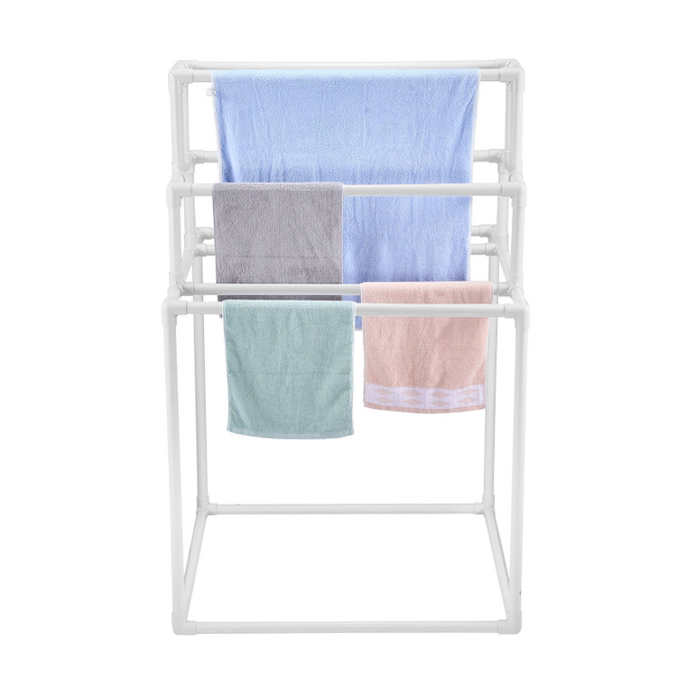 Towel Rack, 8 Bars Outdoor PVC Towel Holder, Freestanding Pool Towel Hanger Stand Next to Hot Tub,  E415-PTMJJJXBS8GCN52QDV0
