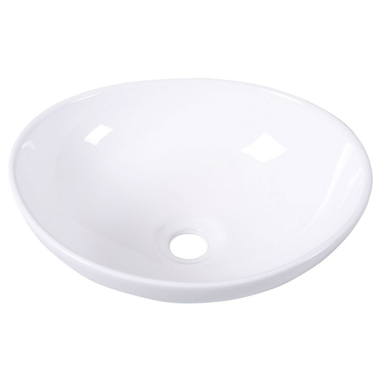 Contemporary Oval Basin Round Vessel Bathroom Sink in White Q280-COBVS40951104