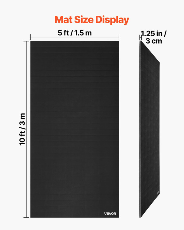 10x5 ft Wrestling Mat, Martial Arts Thick Mat for Home Gym Workouts Exercise, Waterproof PVC Roll-U E415-PMKSJD105FTHMVDV3001V0