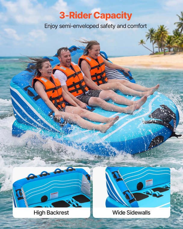 Towable Tubes for Boating, 3-Rider Inflatable Towable Tube for Boat to Pull, 510 lbs Capacity Water E415-CQTL3SFDX3RLLM38P001V0
