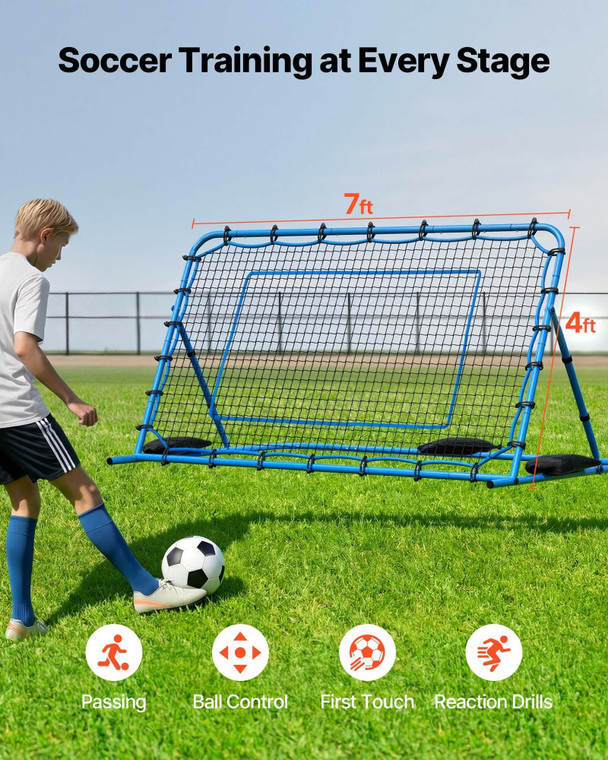 Soccer Rebounder Net, Quick-Switch Angle Soccer Goal Rebounder for Control, Passing Practice, Heavy E415-ZQHDWTZL7W4F0TEMT001V0