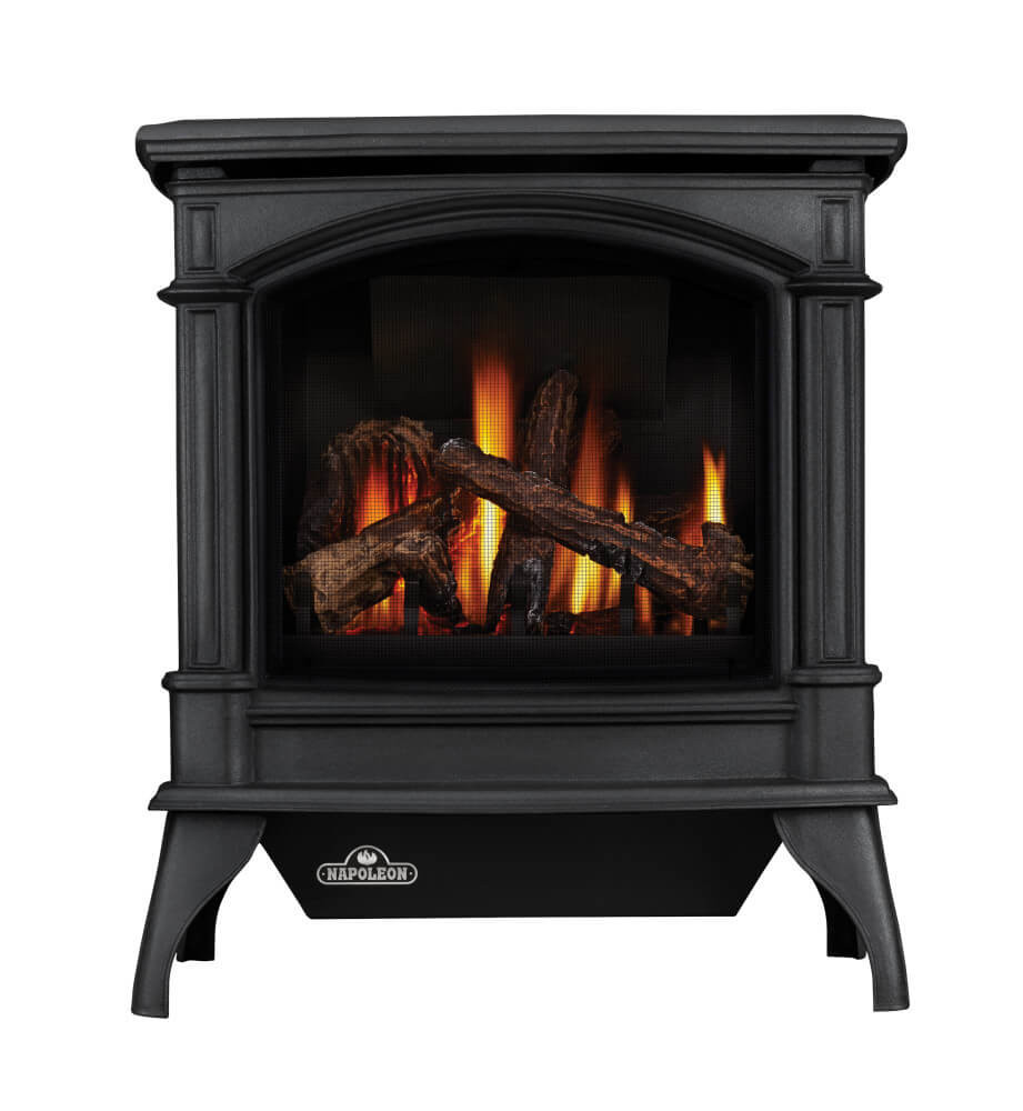 Napoleon Knightsbridge GDS60-1NNSB Direct Vent Gas Stove - Natural Gas with Safety Barrier, Electronic Ignition Porcelain Majolica Brown