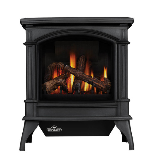 Napoleon Knightsbridge GDS60-1NNSB Direct Vent Gas Stove - Natural Gas with Safety Barrier, Electronic Ignition Porcelain Majolica Brown