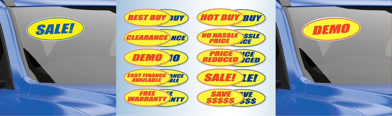 Winshield Oval Slogan Signs