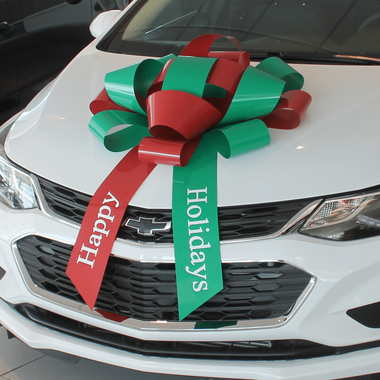 Happy Holidays Car Bow - 30 Inch Bow