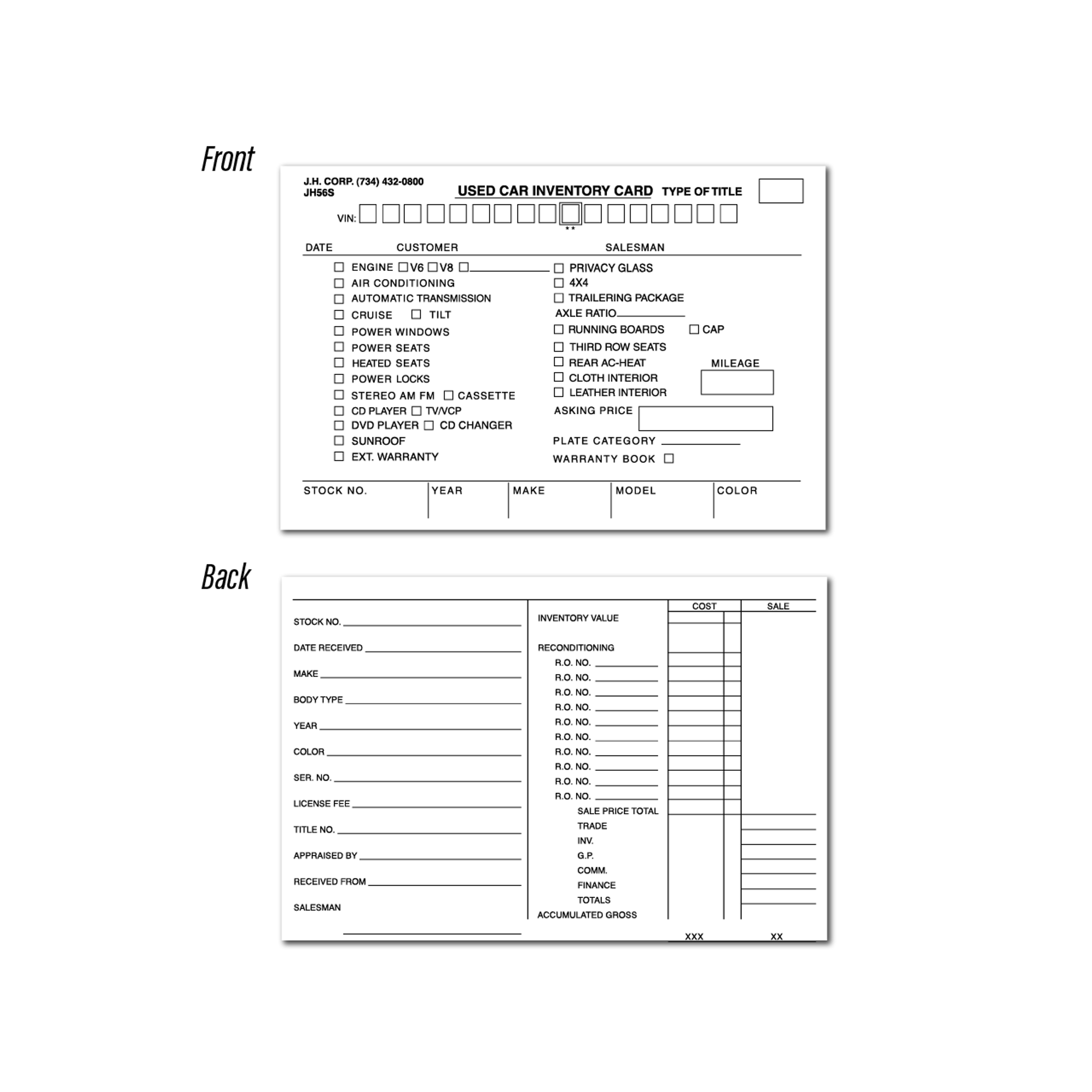 Stock Cards For Inventory