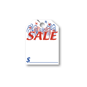 SALE with Fireworks hang tag