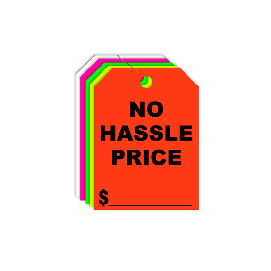 No Hassle Price Rear View Mirror Hang Tags