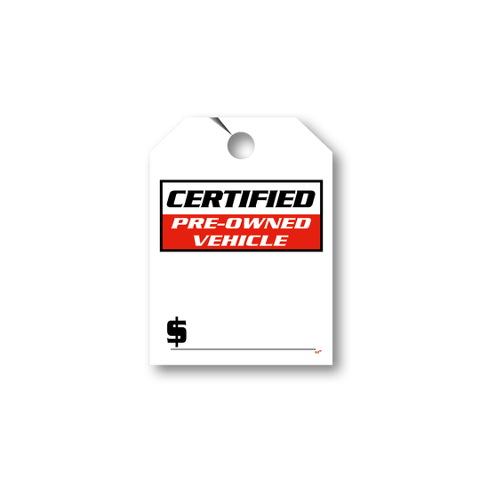 Certified Pre-Owned Vehicle hang tag